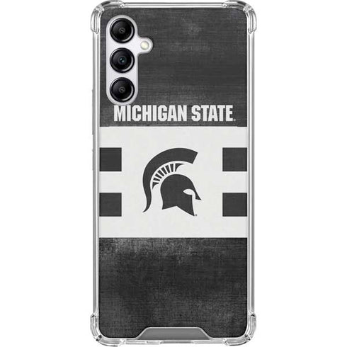 Michigan State University Black and White Stripes Galaxy A15 5G Clear Case